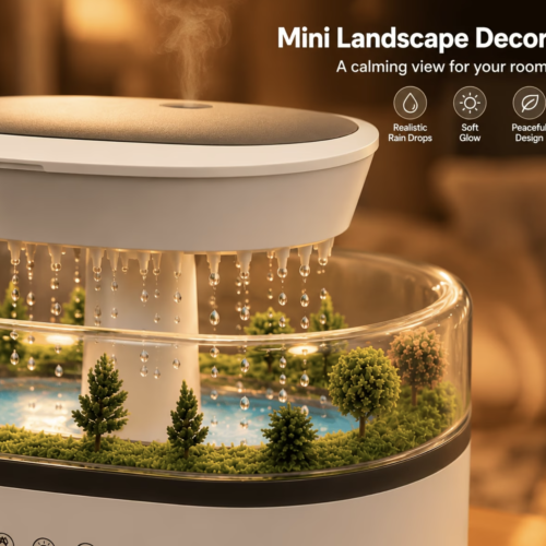 Mini Fontaine d'Ambiance Lumineuse et Diffuseur Style Paysager