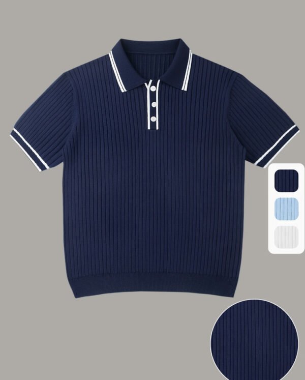 Polo en Tricot Haut de Gamme Xingfan OBM pour Homme – Col Structuré et Style Contemporain