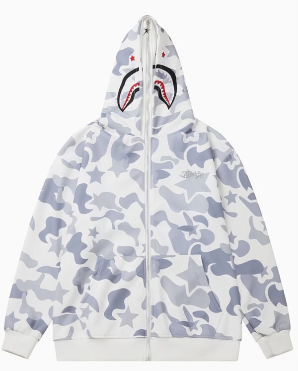 Sweat à Capuche Streetwear pour Homme – Coupe Ample et Manches Longues Style Bape