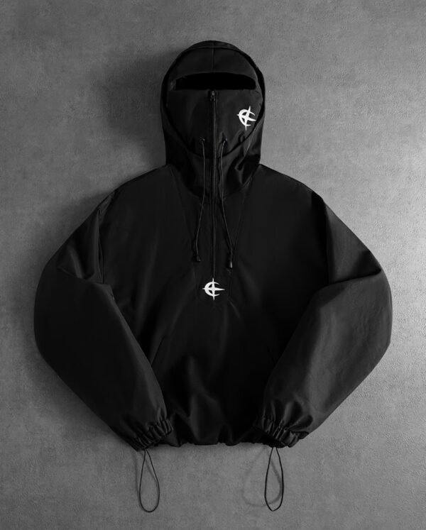Veste à Capuche Style Ninja pour Homme – Pull Coupe-Vent Cyberpunk à Mi-Fermeture