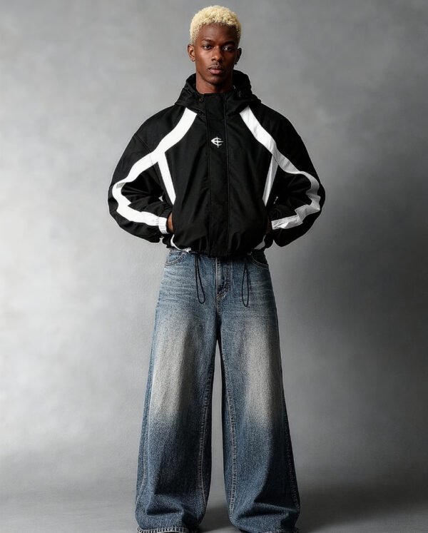 Rectangle 1003 Veste à Capuche pour Homme – Manches Longues et Col Protecteur Intégré