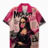 Chemise Imprimée Portrait Fantaisiste – Style Rétro Classique, Hip-Hop Rock et Esprit Hawaïen