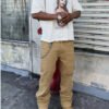 Pantalon Homme Décontracté Ample – Style Vintage Lavé, Coupe Droite Hip-Hop Streetwear