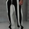 Pantalon Décontracté en Tricot Patchwork pour Homme – Taille Élastiquée et Tissu Souple Toutes Saisons