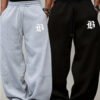 Lot de 2 Pièces Pantalons Décontractés pour Homme Geng Yuanshi OBM – Taille Élastique avec Cordon de Serrage, Collection Automne/Hive
