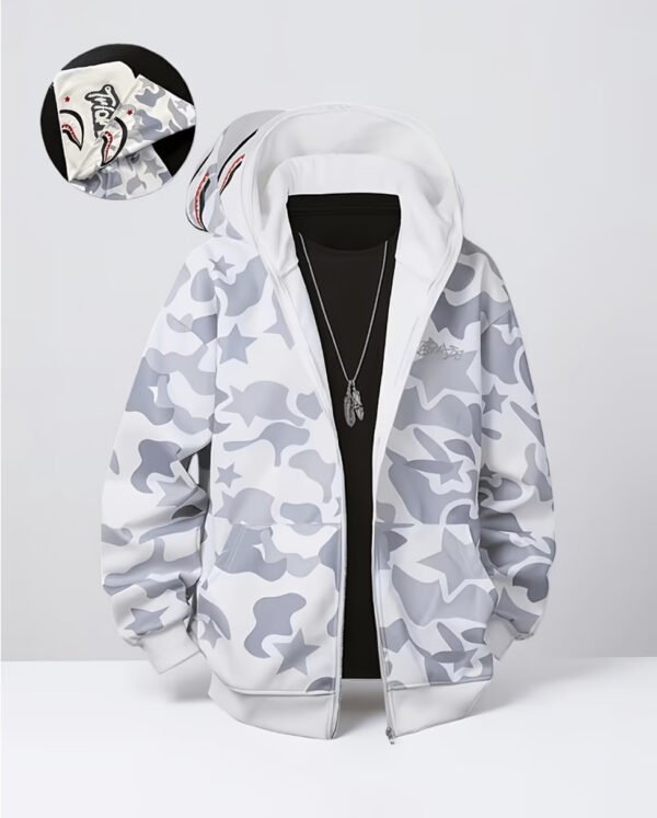 Sweat à Capuche Streetwear pour Homme – Coupe Ample et Manches Longues Style Bape