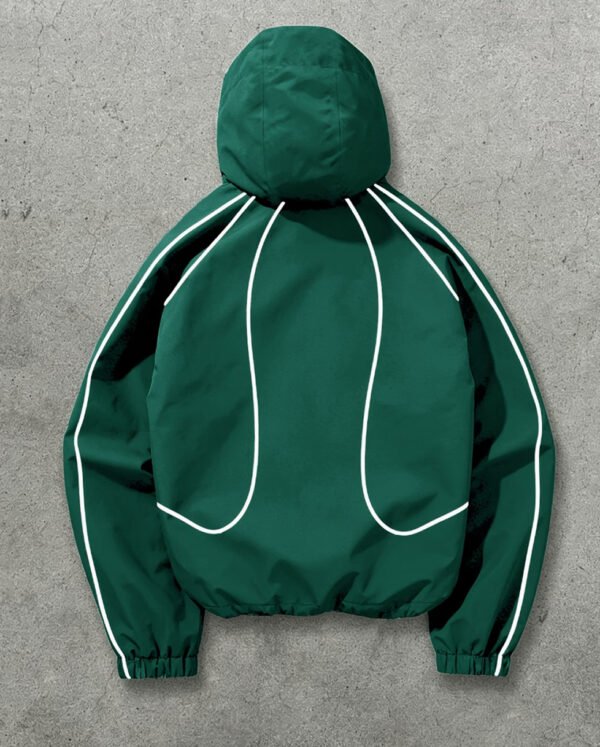 Veste légère à capuche - Manteau de sport à zip avec bordure blanche