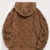 Pull à Capuche Décontracté pour Homme en Tissu Jacquard à Carreaux – Doublure Pelucheuse Automne/Hiver