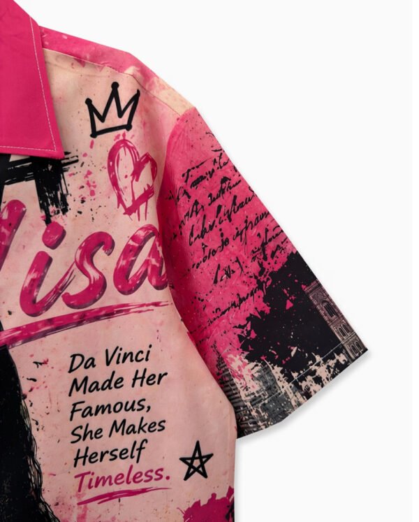 Chemise Imprimée Portrait Fantaisiste – Style Rétro Classique, Hip-Hop Rock et Esprit Hawaïen