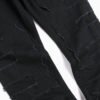 Jean en Denim Stretch Déchiré pour Homme – Coupe Ajustée et Micro-Évasée avec Ourlet Effiloché Style High Street