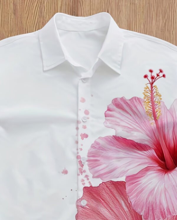 Chemise d'Été Décontractée Homme – Coupe Ample et Motif Créatif pour Vacances ou Quotidien