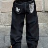Jean Droit Ample pour Homme – Motif Graffiti Streetwear, Coupe Loose et Tissu Stretch