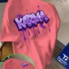 T-Shirt KARMA Violet – Style Graffiti Drip, Coupe Décontractée en Tricot Lâche