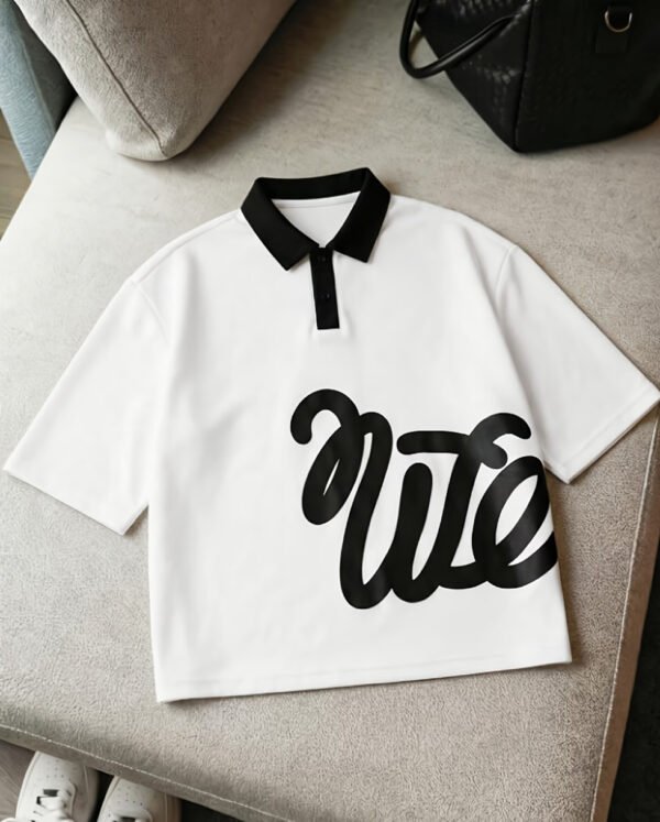 Rectangle 1005 Polo Homme à Manches Courtes – Style Minimaliste et Col Imprimé Graphique