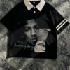 Rectangle 1005 Polo Homme Style Rétro Futur Y2K – Noir Intense avec Col Structuré