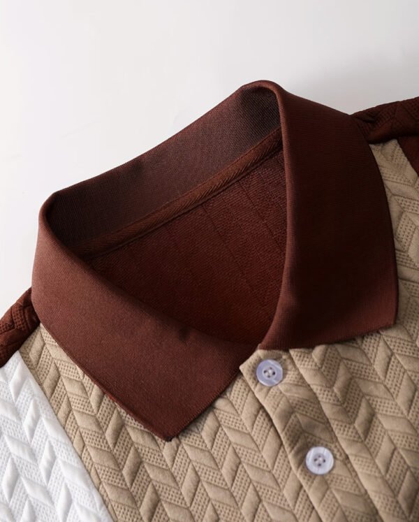 Polo Homme à Manches Courtes – Design Patchwork et Style Urbain Moderne