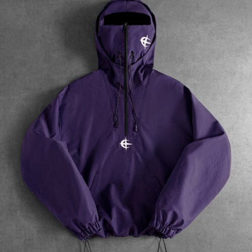 Veste à Capuche Style Ninja pour Homme – Pull Coupe-Vent Cyberpunk à Mi-Fermeture