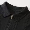 Sweat-Shirt d'Automne-Hiver pour Homme – Maille Jacquard Tendance, Col à Revers et Fermeture Éclair