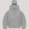 Veste Sweat à Capuche Zippé pour Homme – Motif Anglais Rétro et Design Double Capuche Coupe Ample