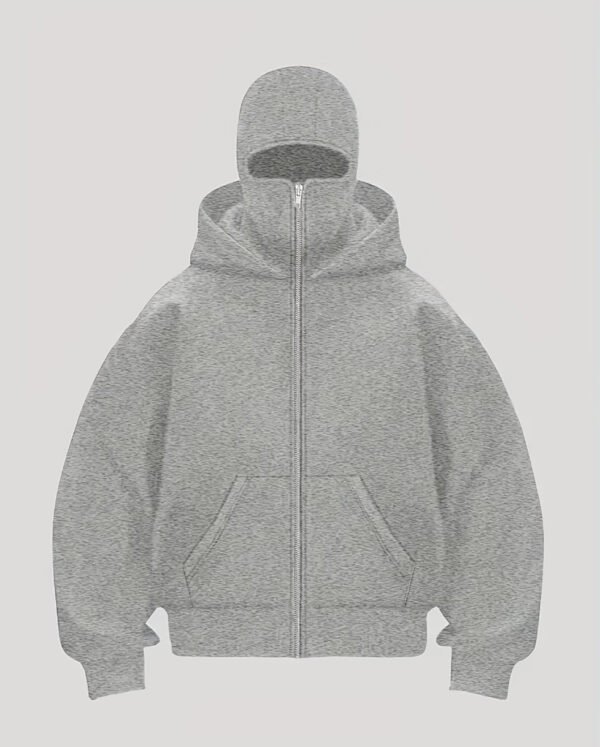 Veste Sweat à Capuche Zippé pour Homme – Motif Anglais Rétro et Design Double Capuche Coupe Ample