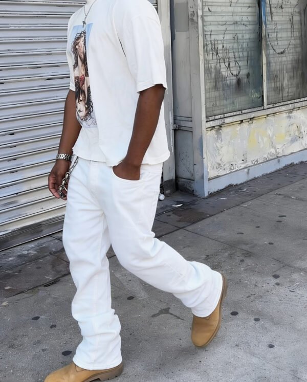 Pantalon Homme Décontracté Ample – Style Vintage Lavé, Coupe Droite Hip-Hop Streetwear