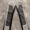 Jean pour Homme – Design Patchwork Contrasté, Motif Flamme et Taille Élastique