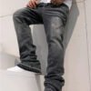 Jean Denim Noir Slim Fit 2026 – Coupe Ajustée Extensible avec Fermetures Éclair aux Chevilles et Finitions Haut de Gamme