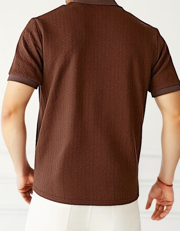 Polo Homme à Manches Courtes – Design Patchwork et Style Urbain Moderne