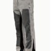Jean pour Homme – Design Patchwork Contrasté, Motif Flamme et Taille Élastique