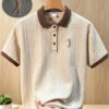 Polo Homme à Manches Courtes – Col de Haut Golf et Impression 3D Effet Givré