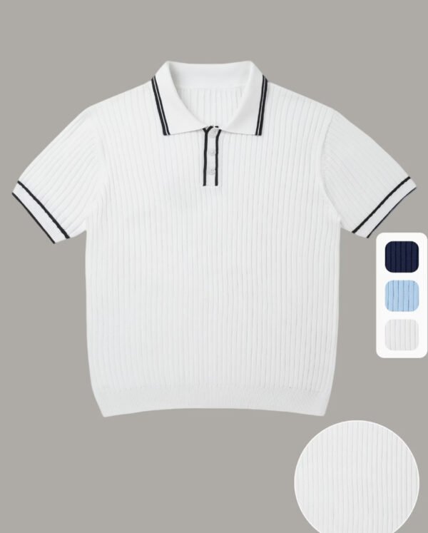 Polo en Tricot Haut de Gamme Xingfan OBM pour Homme – Col Structuré et Style Contemporain