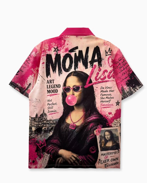 Chemise Imprimée Portrait Fantaisiste – Style Rétro Classique, Hip-Hop Rock et Esprit Hawaïen