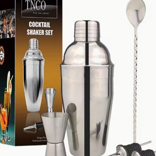 Ensemble de Mixologie et Shaker à Cocktails 5 Pièces – Kit de Barman Complet en Acier Inoxydable pour la Maison, Fêtes et Crémaillères