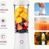 Mini Blender Personnel et Gobelet Portable 450 ml – Mixeur Électrique Sans Fil 40W à 12 Lames, Rechargeable par USB pour Smoothies et Voyages