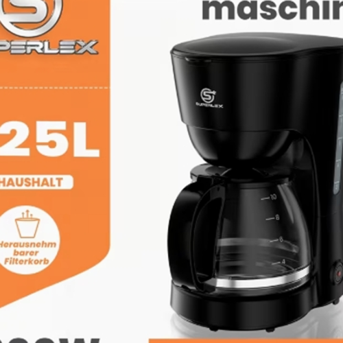 Cafetière Filtre Goutte à Goutte SUPERLEX 1,25L – Machine à Café Électrique pour Maison et Bureau avec Système Anti-Goutte et Arrêt Automatique
