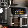 Grande Friteuse à Air Sans Graisse RETOO 6,5L – Air Fryer Électrique 1800W avec Fenêtre Visible, Écran Tactile et 10 Programmes