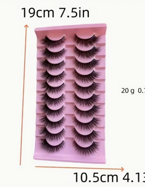 Rectangle 876 (62) Pack de 10 Paires de Faux Cils Volumineux et Moelleux – Effet Naturel Épaissi, Regard Intense et Texture Fluffy