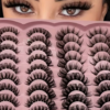 Multipack de 20 Paires de Faux Cils 5D Effet Œil de Chat – Assortiment de 4 Styles (Épais et Fins) pour un Regard Étiré et Dramatique
