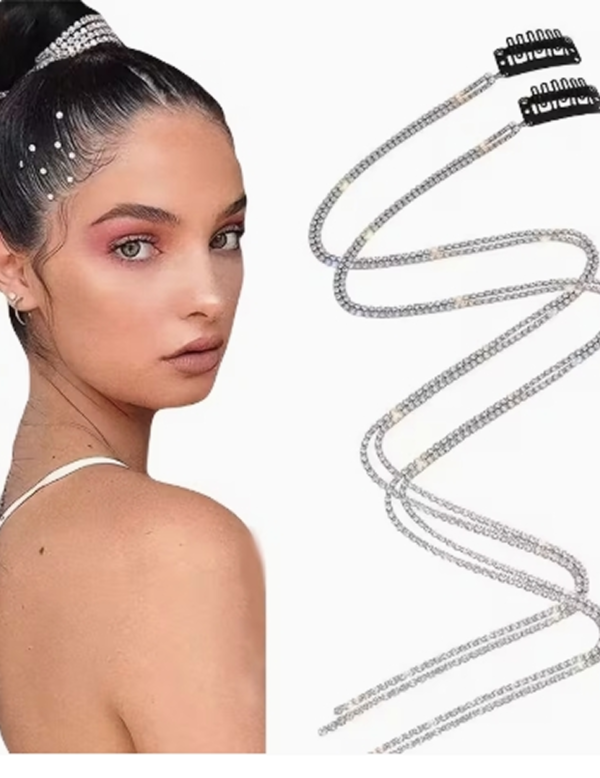 ot de 3 Bijoux de Tête pour Tresses et Dreadlocks – Épingles à Clips avec Chaînes Pendantes, Glands Fluides et Cordons de Perruque Intégrés