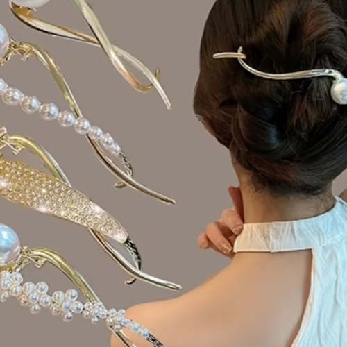 Lot de 4 Pinces à Cheveux "Queue de Poisson" de Qualité Supérieure – Pinces Griffes Élégantes pour Chignon, Barrettes Torsadées et Pinces Grenouilles
