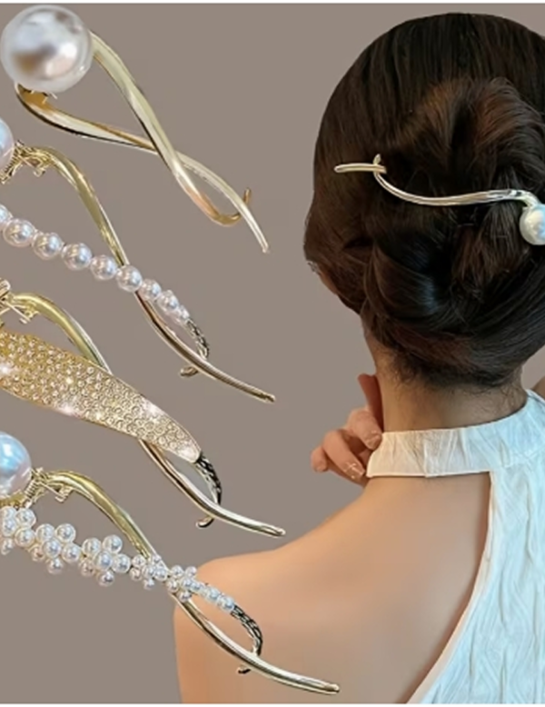 Lot de 4 Pinces à Cheveux "Queue de Poisson" de Qualité Supérieure – Pinces Griffes Élégantes pour Chignon, Barrettes Torsadées et Pinces Grenouilles
