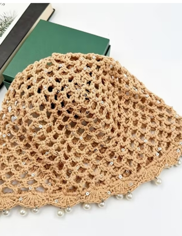 Bonnet Ample Ajouré à la Main pour Femme – Bonnet Léger Élastique et Sans Bord en Maille Tissée, Style Décontracté & Chic