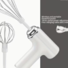 Batteur Électrique à Main Sans Fil HOTU – Mixeur Portable Rechargeable par USB, Léger et Ergonomique pour Pâtisserie (Gâteaux, Muffins, Biscuits)