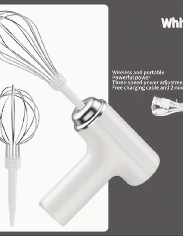 Batteur Électrique à Main Sans Fil HOTU – Mixeur Portable Rechargeable par USB, Léger et Ergonomique pour Pâtisserie (Gâteaux, Muffins, Biscuits)