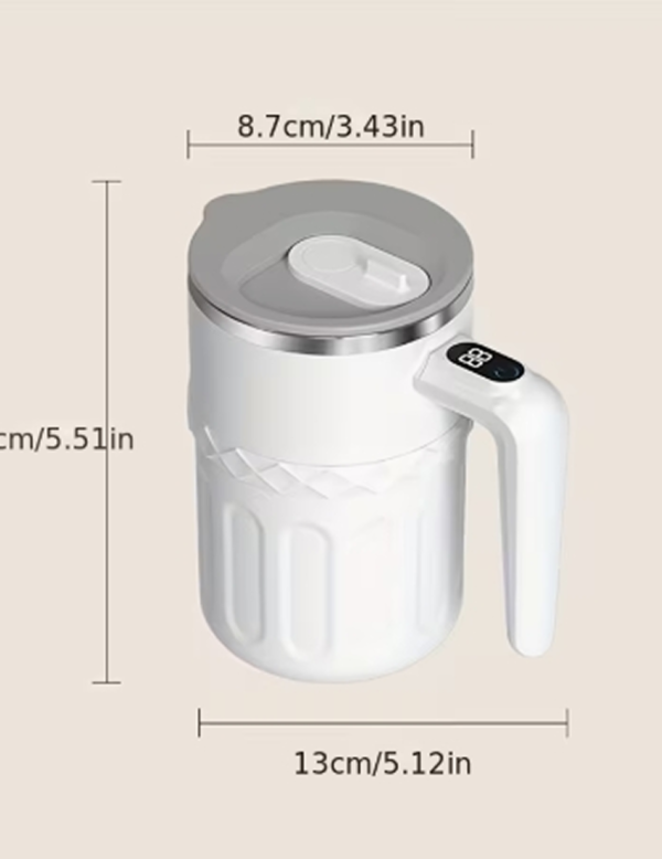 Gobelet Auto-Agitant Magnétique Intelligent avec Affichage Numérique – Tasse Mixeur Électrique Portable à une Touche pour Café, Protéines, Shakes et Boissons Instantanées