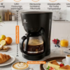 Rectangle 877 - 2026-07-05T003131.262 Cafetière Filtre Goutte à Goutte SUPERLEX 1,25L – Machine à Café Électrique pour Maison et Bureau avec Système Anti-Goutte et Arrêt Automatique