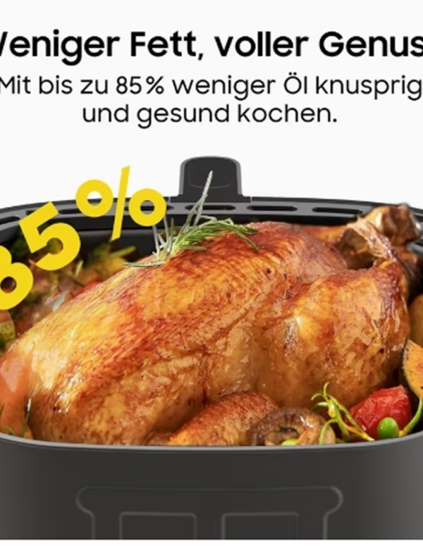 Rectangle 877 - 2026-07-05T221454.729 Friteuse à Air Chaud XXL 9 Litres – Air Fryer Ultra-Puissant 2350W, Écran Tactile LED, 9 Programmes de Cuisson et Rappel de Secouage