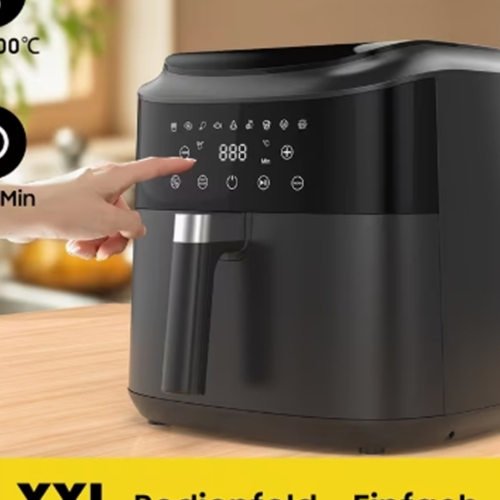 Friteuse à Air Chaud XXL 9 Litres – Air Fryer Ultra-Puissant 2350W, Écran Tactile LED, 9 Programmes de Cuisson et Rappel de Secouage