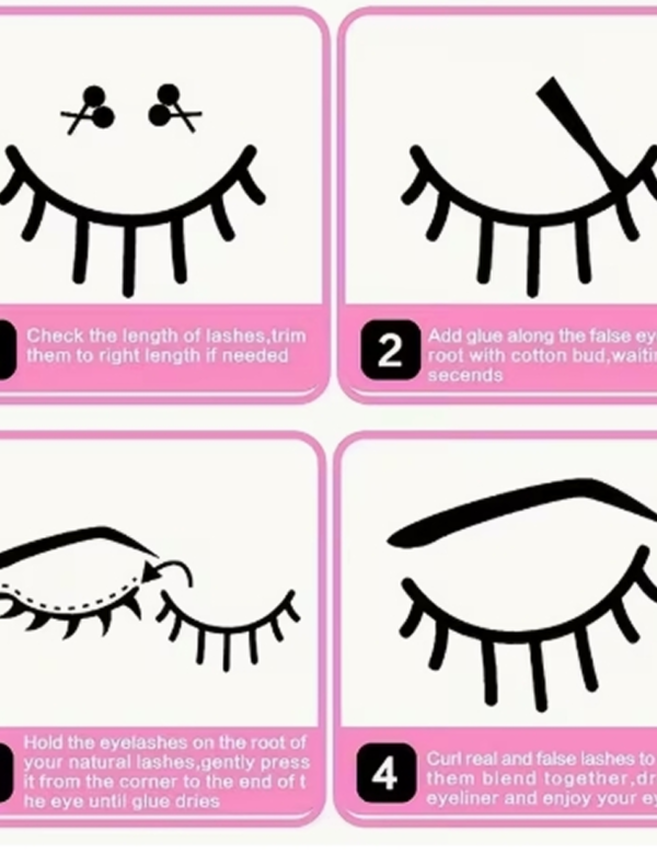 Multipack de 20 Paires de Faux Cils 5D Effet Œil de Chat – Assortiment de 4 Styles (Épais et Fins) pour un Regard Étiré et Dramatique