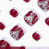 Rectangle 877 (66) Faux Ongles d'Orteils Press-On Carrés Courts – Kit de 24 Pièces Style "Luxe Léger & Pur Désir", Pédicure Express avec Colle Gelée et Lime